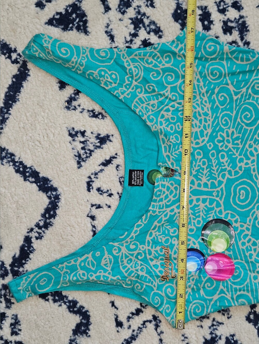 DESIGUAL Turquoise Floral Medallion Tank Dress - Picture 8 of 10